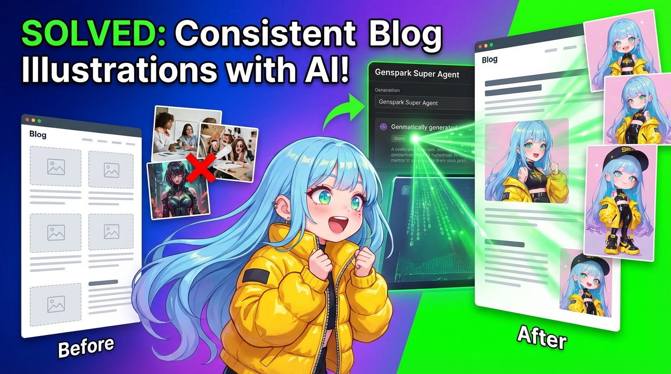  【保存版】Gensparkスーパーエージェント×Nano Banana Proで挿絵入り記事を量産するワークフロー